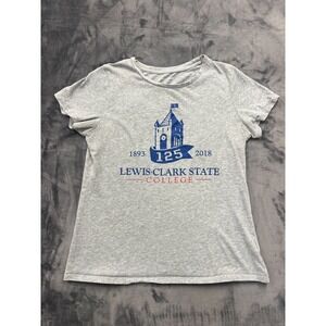 Champion T-Shirt Womens M Gray Lewis-Clark State College 125 Anniversary Graphic